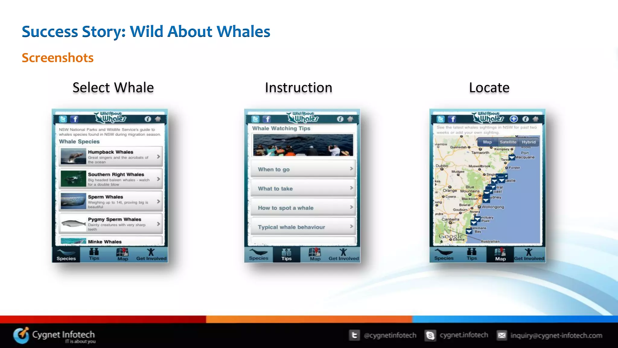 Success Story: Wild About Whales
Screenshots

       Select Whale            Instruction   Locate
 