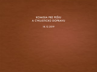KOMISIA PRE PEŠIU
A CYKLISTICKÚ DOPRAVU
18.12.2019
 
