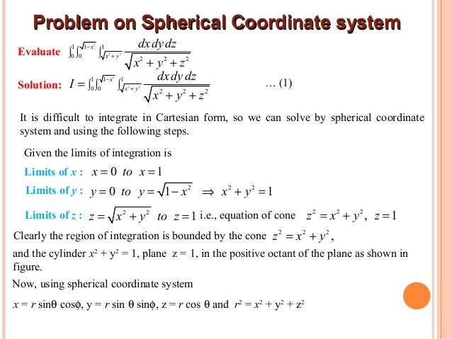 Application Of Cylindrical And Spherical Coordinate System In Double Application Of Cylindrical And Spherical Coordinate System In Double
