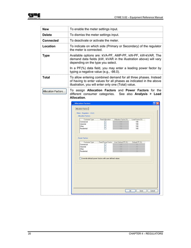 Cyme equipment reference manual | PDF