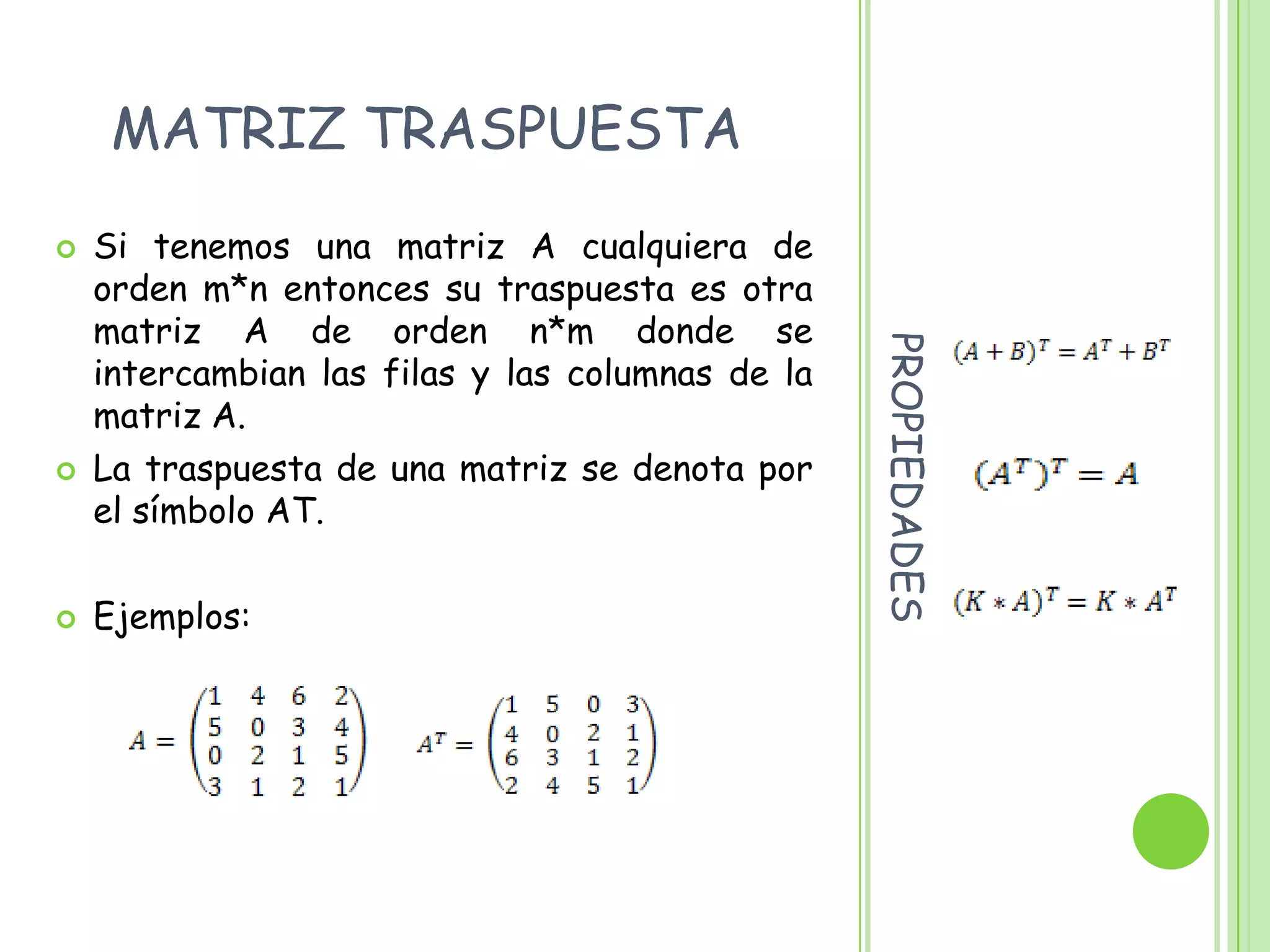 Matriz bandeadaEn matemáticas particularmente en la teoría de matrices, una matriz bandeada es una matriz dispersa, cuyos elementos diferentes de cero son confinados o limitados a una banda diagonal: comprendiendo la diagonal principal y ceros o mas diagonales a ambos lados.Formalmente, una matriz n*n  con A=a(i,j) es una matriz bandeada si todos los elementos de la matriz son ceros por fuera de la banda diagonal cuyo rango es determinado por las constantes K1 y K2:Ai.j=0 si j<i-K1     ó        j>i+K2     donde K1, K2 >=0.