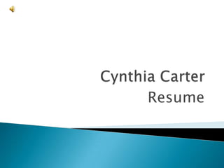 Cynthia Carter Resume 