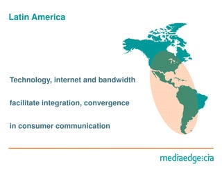 Latin America




Technology, internet and bandwidth


facilitate integration, convergence


in consumer communication
 