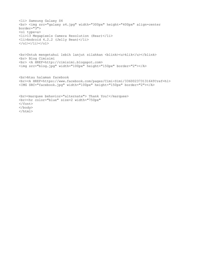 HTML Text di Notepad | PDF