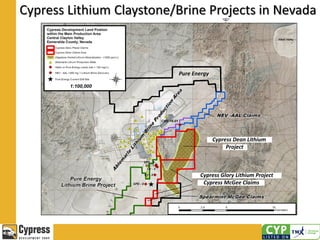 Cypress Lithium Claystone/Brine Projects in Nevada
 