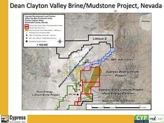 Dean Clayton Valley Brine/Mudstone Project, Nevada
 
