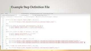 Example Step Definition File
 