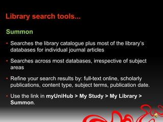 Library guidesThe library creates a range of online library guides for different subject areas. They are packed with subject specific resources, support and advice. Useful guides are:Work Based Learning & Professional Practice guide 