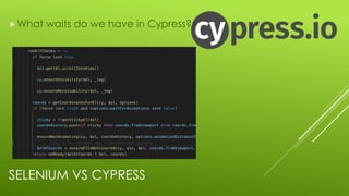 SELENIUM VS CYPRESS
„What waits do we have in Cypress?
 