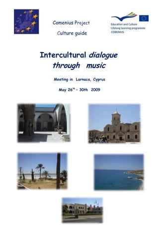 4471035-347345        Comenius P-53340-461645roject<br />           Culture guide                         <br />                               <br />  <br />Intercultural dialogue          through  music  <br />Meeting in  Larnaca, Cyprus<br />May 26th – 30th  2009<br />33921704445<br />366014066040<br />213741094615<br />                             Larnaca<br />Larnaca is the international gateway to Cyprus, being its second port and having an international airport. It is one of the oldest continuously inhabited cities in the world, and has plenty of historical sightseeing on offer to complement its deep-blue sea, bright sandy beaches and reliably sunny skies. With its 400-berth marina, Larnaca is also a favoured destination for visitors with yachts. Land-based tourists enjoy the palm-lined harbour promenade and the city's international calibre shops, inviting cafes and panoramic ocean views. The city was called Kition in the days of the Old Testament and the ruins of the ancient city can still be seen. Much of its rich archaeological heritage has been preserved and is showcased in two of its main museums. The surrounding area beyond the city is also a treasure-trove of historic ruins from the Neolithic period onwards. <br /> Markéta Dolská’s impressions  (CZ)<br />412623095250-6858001068705On 25th May, Míša, Romča, Lenka, me and our teachers Dagmar Milotová and Vojtěch Dlask left Brno for Vienna. We had a long night waiting for the plane to Larnaca which was supposed to leave before midnight. Though it was delayed, my first flight was really gorgeous.  When we arrived to the Sun Hall Hotel in Larnaca, we looked forward to one simple thing: bed… <br />The next day was a free day. After delicious breakfast, we went to Ayia Napa beach for the afternoon. It was the first time I saw the sea and could swim in it. A great experience! However, some people got sunburn as it was really very hot. In the evening, we had our dinner in the hotel along with students and teachers from other countries. <br />3886200718820The very next morning we all went to the school to work on dictionaries. We translated sentences that we needed to be ready for the concert. Then there was a presentation by local students from the American Academy in Larnaca. In the afternoon, we went to Ayia Napa beach again. The dinner was provided in the school. The next day there was a lesson on traditional Cypriot dances in the morning which was very funny. Later on, we went sightseeing by bus to see the ruins of the antique city of Kourion, Aphrodite’s beach and the city of Paphos where we swam again. <br />Everybody went to see a mosque near Larnaca the next morning after a lesson on singing and painting Cypriot gourds. It was a great fun! At five o’clock, a rehearsal for the concert started. And at eight, the concert began. We sang a couple of traditional Czech songs. Our Cypriot friends had a traditional dinner with us in the late evening. They served kebab with sheep milk cheese called féta. It was excellent. <br />-371475149860<br />The very last day, as we were going to a beach (surprisingly Ayia Napa again :) our bus had an accident. A car crashed into it so we had to wait for another bus. Luckily, no one was hurt. <br />20561301480185In the end, we got to Nisi beach. A lovely place! We borrowed a treadle and we also jumped from a cliff. It was super! The sun was shining, the sea was clean, blue and hot… it was beautiful!!! And again, we had to wait a long time for the flight back home. We flew to Vienna at 5.00 am. Huh! <br />Cyprus is beautiful. It is full of history, beautiful nature and beaches. And tourists.  The project gave me a lot. It helped me improve my English as well as fight against the stage fright. I saw new culture, habits, and dances and last but not least I got to know new people. I liked our stay in Cyprus very much. <br />I love Cyprus.<br />A Few Perfect Days By Romana Švachová (CZ)<br />-499110243840                                         <br />First of all, I must admit the return from Cyprus to our country was terrible. The Czech Republic is (especially now) a quite cold and rainy land and so while in Cyprus the temperature is still around 30 degrees in May and June, here we're trembling under our umbrellas. I still remember the warm fresh sea breeze on my face...<br />Anyway, my speech about the weather is just the beginning. As for the Cypriot people, I was pleasantly surprised by their nature. I think many southern nations have a little bit affected nature and they often exaggerate their national pride. In Cyprus, everyone was friendly, but not smarmy; nice, talkative and casual. I was feeling very good there. <br />517842558420What surprised me personally a lot, was visiting a local mosque with the American Academy. I had believed that non-believers cannot enter a mosque and also that women have a separate room there. Personally, I was feeling so inappropriate there that it spoilt the rest of sightseeing. It was here that I could feel the division between Turkey and the European part of Cyprus more then elsewhere.<br />-57150025400Overall, I can say I really liked our stay in Cyprus and the way the American Academy treated us including the final concert performance. At home, on my table there is a painted gourd which reminds me of those perfect days...<br />4440555113665<br /> Lenka Kovačová’s impressions (CZ)<br />It was the 25th May when our group (Markéta, Romča, Míša and me as well as Dagmar Milotová and Vojtěch Dlask, the teachers) left cold Brno heading for the island of sun, warm sea and the beach of Aphrodite. Sunbathing, palm trees, bathing, cocktails and of course singing.  I am looking forward to Cyprus so much! The journey takes 12 hours. On the plane, we are trying to sleep but those of us who are flying for the first time, look as if they were willing to lean out of the windows so that they could see more, watching all the lights and shadows. Someone even shouted: “I am flying!” However, on our arrival to the Sun Hall Hotel in Larnaca, everybody slept like a log.<br />-297180258445<br />The next day we made the best of our free time which means that after the delicious breakfast we went to Ayia Napa beach. <br />42291000I was looking forward to the next day a lot! We went to school to learn traditional Cypriot dances. I enjoyed it very. In the afternoon, we travelled from place to place by bus sightseeing. We saw the ruins of the antique city of Kourion, tested the acoustic of an amphitheatre and looked for Aphrodite on the “her” beach. The day ended in the city of Paphos where we had a swim. What would a day in Cyprus look like without swimming in the sea! <br />-571500104775The next day we were at school again singing and painting on Cypriot gourds which we could take home with us later on. My gourd got a special place in my room.  After this we went to see a mosque near Larnaca and at five o’clock a rehearsal for the concert started. We were the last group to get ready before the concert which made me nervous. There were some minor complications which made me feel even more nervous as the rehearsal did not proceed well. At eight o’clock, the concert began. My nervousness was one of the biggest ever. While standing in front of the public, I forgot it all and just did my best. All’s well that ends well. Later we enjoyed a traditional Cypriot dinner. <br />5029200914400The last day we decided to go to Nisi beach again. While ridding on the bus, a car hit it. Fortunately, no one was hurt. Later on another bus came for us. Nisi beach is so wonderful place! There are various attractions and a high cliff from which we jumped and enjoyed a few second flight. This time it was me who shouted: “I am flying!”<br />-68580088265I was my first time in Cyprus. The nature and (of course) the sea was the most beautiful thing. I think that I will get back to Cyprus one day. And last but not least, the project taught me that I shouldn’t fear to speak.<br />Cyprus By Michaela Osičková (CZ)<br />Cyprus was a salt, hot, super island. One day, I would definitely like  to come back. Perhaps when I am rich. Before we flew there, I had been worried as for the weather (I don't like high temperatures) and the local people (I hate people and crowded places). But it was OK. It was hot but the wind was blowing and people were friendly and kind. However, the superstition about people from southern countries and blond hair is really true: they were crazy because of Markéta who was very attractive for everyone – they kept inviting her for lunch or just a drink and so on. <br />3743325-755650Anyway, I love the Cypriot sea. It's so clear, like a sky of blue. I saw little fish, urchins and crabs too, although I did not have diving equipment with me. It was amazing. Luckily, the program wasn't exhausting, we had good food (just one day we went to MacDonald for dinner, I mean other students went as we did not).<br />It was a beautiful time and I'm really very happy I was there. Just the return to school reality is a little bit harder than I had expected. <br />                          Gdynia students’impressions <br />I was delighted with Cypriot people, they were very nice and kind toward all the students and their teachers. I very much enjoyed the art workshop and learning the Cypriot dance. The concert had been really well planned and it was nice that all the students were involved in running the program. Cyprus enchanted me with its beautiful weather, clear sea and all the beautiful places.' Dominika H. 'Cyprus is a very beautiful place but its sea arrested my attention most as I found the legend about Aphrodite and the sea foam really interesting. Everything had been planned in an interesting way. We decorated unusual fruits - the gourds - and it was really nice we were handed them in after the concert.' Magda M.<br />'All the stay in Cyprus had been really well organized. I liked the art workshop (run by a nice teacher) most. Of course the beach, the sea were lovely too. Teachers and students were nice and everybody helped each other.' Paula L.<br />I very much enjoyed the art class and the Cypriot dance lesson. Students of American Academy Larnaca were very nice and kind. Monuments of Cyprus are very pretty but sightseeing would have been more pleasant if the temperature outside had been lower. All in all, I enjoyed everything in Cyprus though in my opinion it/everything would have been even better if the air temperature had been a bit lower. Aleksandra S.<br />                       Bulgarian group Impressions <br />Cyprus is a lucky country despite the unfavorable climate conditions and geographical position. Thanks to the influence of the European civilization Cyprus everything else but not a desert. It looks like a paradise. <br />-116840107950<br />7556578105<br />I have never imagined that I would see beautiful flowers just in the middle of the desert. They were everywhere. When you travel toward the Rock of Aphrodita,<br />one of your side you see all those beautiful flowers and on the other the Mediterranean sea you could only imagine the astonishing atmosphere. <br />21974-281<br />3154045274955 You can feel the calmness everywhere in Cyprus.<br />There you can taste  the most amazing orange juice.<br />Kamil Szydłowski ‘s impressions Poniatowa<br />At this work I would like to describe my impressions concerning the stay on Cyprus. It was really a great adventure for me and all my friends from Poniatowa. To be honest, Cyprus had been unknown for me before I went there. I imagined Cyprus as country overfilled with the tourists craving for the sun. In a way it worked, but I didn't think that there people so wonderful and opened to world lived. I got to know a lot of countries worldwide and it is hard for me to remember the place, where local people are so friendly and cheerful. You can believe or not but I fell in love at first sight with this country. At least beginnings weren't simple. We arrived at 4:00 and spent 3 first hours waiting for the taxi on the airport. Then it was only better. The visit in Kourion and sightseeing of the amphitheatre was the biggest event for me. The crystal-clear water and sandy beaches did the huge impression on me. However not that was most important. I will never forget Elena singing “Ave Maria” there  <br />4072890432435<br />I am very happy that I had an opportunity to participate in this project. It was one of the biggest, if not the biggest adventure in my life. I got to know many interesting and fascinating people. What’s more, it was a great chance to improve my language skills and just to have some fun during the school year. <br />I’m lookin at my “masterpiece” made of gourd and think that the time spent in Cyprus was just unique. If somebody asked me whether it was worthwhile being a part of the project, without the thought I would answer “YES”. Kamil<br />Meeting in Cyprus : Italian group impressions       <br />Since the very beginning of our journey while we were still on the plane we could appreciate a wonderful sunset which made us feel very happy. This was just a  prelude to what was as to come. We arrived at Cyprus in the late afternoon, we met  Elena at  the airport  kind and smiling as usual.<br />She took us at the hotel ,which was just opposite the sea, with a view on the beach.<br />-2730503371853003169332736<br />the other partners  were already there, waiting for us to have dinner together.<br />-1270001269365The following day we met at school very early in the morning...! There we worked on the friendship dictionary, listened to the  suggested anthems and met the school headmaster. After that we met the mayor who welcomed us in a very friendly way and gave us some interesting information about Larnaca.<br />3264535419735<br />The tour around the town allowed us to discover the wonderful church of Saint Lazarus one of the most significant and oldest churches built over the saint’s tomb in  Byzantine style. And the medieval castle from where we could admire amazing landscapes of the town.<br />In the afternoon we could relax, swim  and sunbathe in the clear waters of Ayia Napa <br />335153011493543180114935<br />The following day was a special one! It started in a peculiar way : dancing.<br />Everybody enjoyed a lot trying to imitate  Cypriot students who with great patience taught us traditional Cypriot dances. We had a lot of fun and it helped  us to socialize with the others. <br />108521589535<br />It’s very  difficult to describe the magical and almost unreal atmosphere we breathed when  Elena sang  Schubert  Ave Maria in an  enchanting place in a  hot afternoon  of May in kourion  in Cyprus. everybody seemed bewitched  listening to  and looking at  Elena who was standing in the middle of the  amphitheatre. it was really a very moving and  unrepeatable moment which will last forever in our memories.<br />1717040108458-62067377705313118577978<br />Not far from there was Aphrodite’s birthplace.  the Greek Goddess of Love came exactly from these waters, near  rock of Petra tou Romion. <br />this part of the island is very beautiful,  beaches are splendid, remote and here you can feel an unexplainable tranquility and calmness. <br />3580765149225159385117475<br />The next day the activities began with music and art lessons, we found particularly astonishing the art labs which consisted in painting gourds which was very surprising and amazing. And the surprise was even greater when our Cypriot friends gave  us the gourds as a present the last day in a  typical Cypriot restaurant.<br />2360930-4959353509010-442595-371475-474980<br />The day continued  with the visit of the mosque of Hala sultan tekke,<br />-371475103505<br />40322519685<br /> <br />                                         <br />                                                 the salt lake ,<br />13081006985<br />Angeloktisti church in the village of kiti  with rare 6th century byzantine mosaics <br />3083560212725<br />-3714757620<br />And the pictouresque village of Lefkara famous for its local laces and filigree silver- ware<br />3083560157480<br />-37147554610<br />3108325632460We succefully concluded our day with the concert which was held on the school grounds. It was a great success as ever!! <br />-358775266700 <br />
