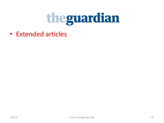 ? Extended articles




2/4/13                Crisis management lab   91
 