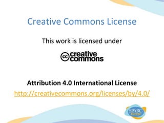 Creative Commons License
This work is licensed under
Attribution 4.0 International License
http://creativecommons.org/licenses/by/4.0/
 