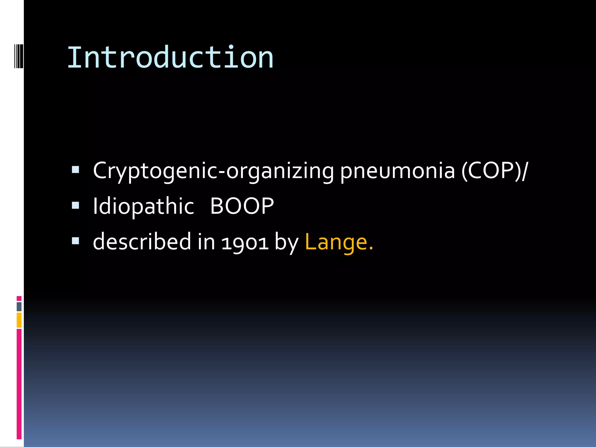 Cyptogenic orgnaising pneumonia | PPTX