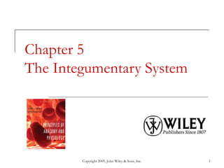 Copyright 2009, John Wiley & Sons, Inc. 1
Chapter 5
The Integumentary System
 