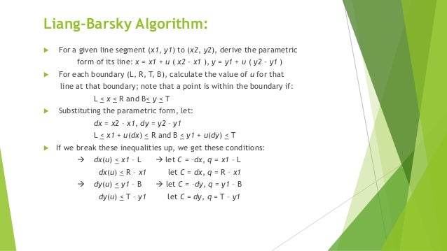 Cyrus beck and liang-barsky clipping algorithm
