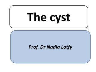 The cyst
Prof. Dr Nadia Lotfy
 