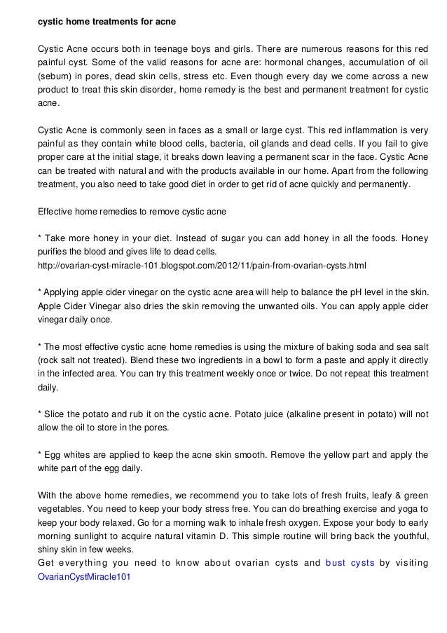 Cystic Doityourself solutions For Acne Affordable & Effective