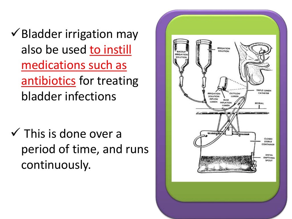Cystoclysis bladder irrigation