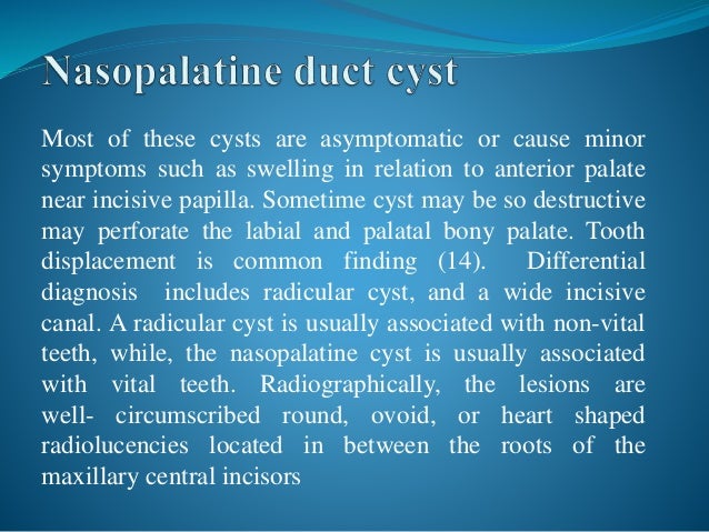 Cysts of the oral region