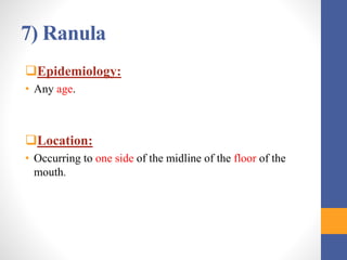 Midline Ranula Cysts and tumors in pediatric dentistry | PPTX