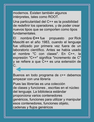 C++ y sus librerias | DOCX