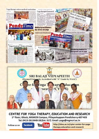 Yoga Practical Notes  for Yoga Therapy Courses at CYTER