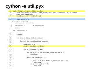 cython -a util.pyx
 