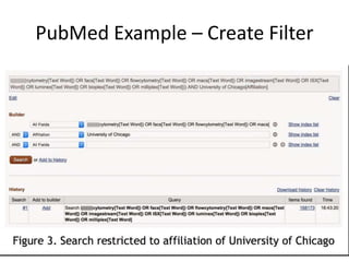 PubMed Example – Create Filter
 