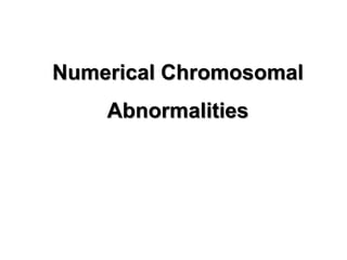 Numerical Chromosomal
Abnormalities

 