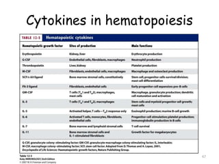 Cytokines in hematopoiesis
67
 