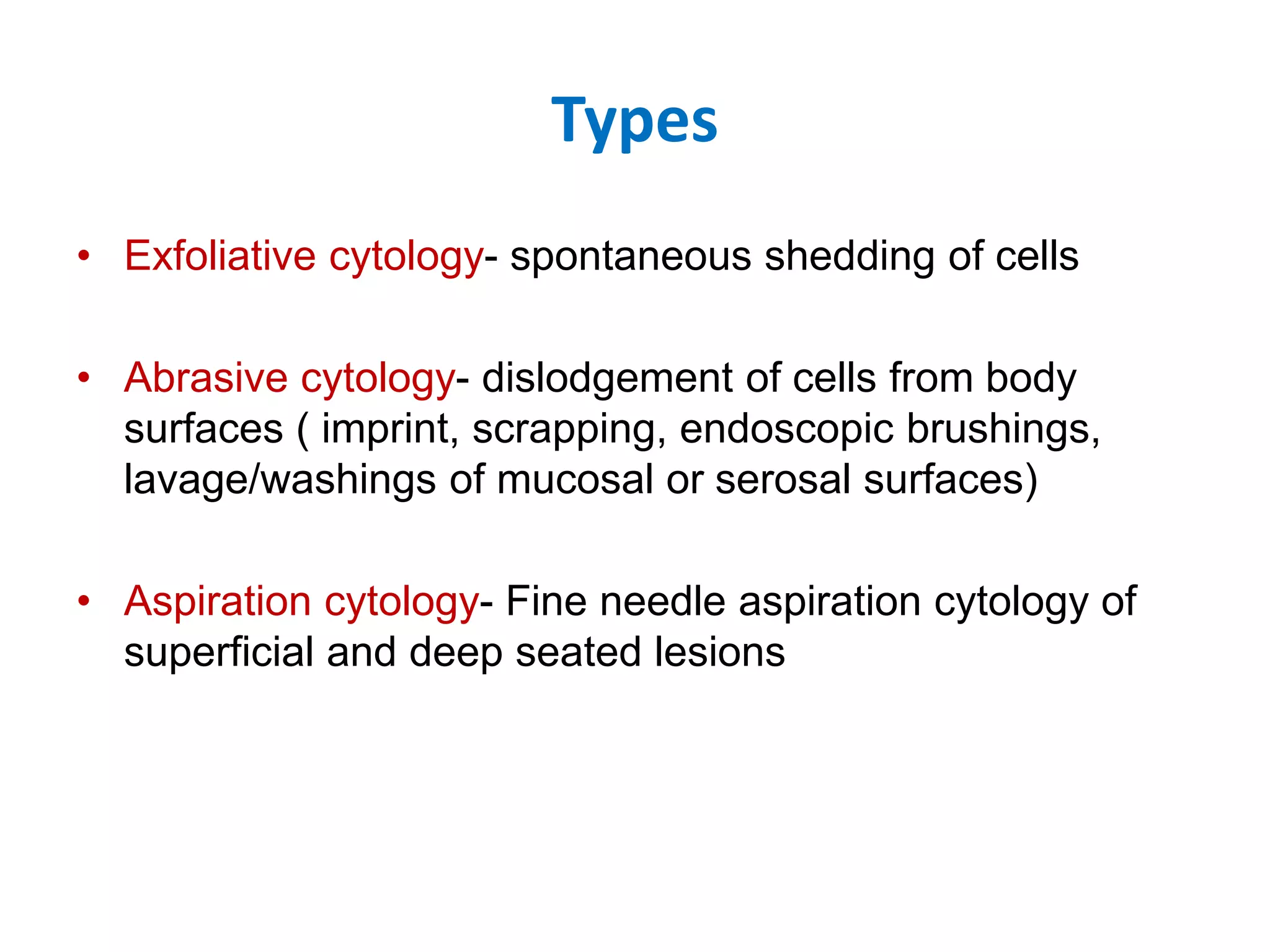 diagnostic Cytology introduction , Body fluids cytology