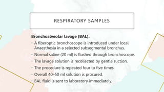 Bal Sample Collection Method CYTOLOGY-SAMPLE COLLECTION, Introduction to cytology | PPTX
