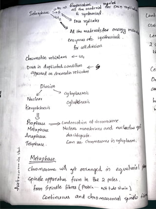 Cytology and genetics notes
