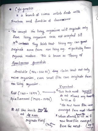 Cytology and genetics notes