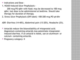 cytoprotective agents in acid peptic disease | PPTX