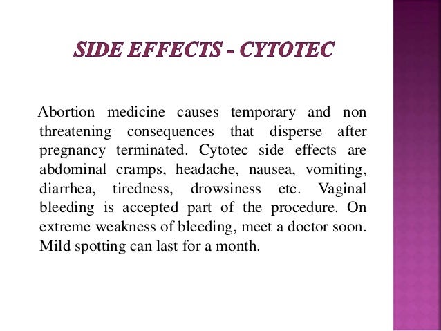 cytotec side effects pregnancy