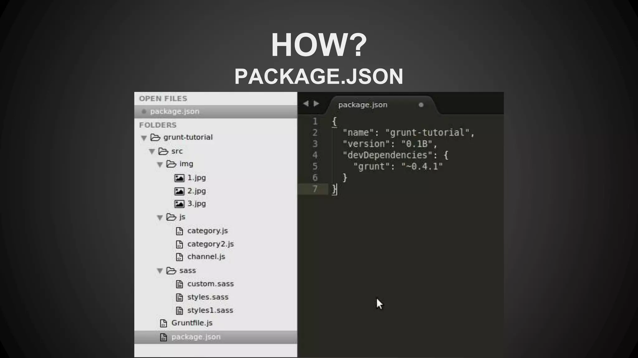 HOW? 
PACKAGE.JSON 
 