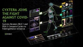 Key Highlights from GTC DC 2018
CYXTERA JOINS
THE FIGHT
AGAINST COVID-
19
Cyxtera Donates DGX-1 and
DGX-2 Compute Cycles to
Folding@Home Initiative
 