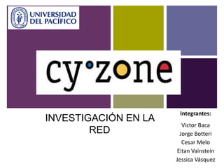 +




                           Integrantes:
    INVESTIGACIÓN EN LA
                            Victor Baca
            RED            Jorge Botteri
                            Cesar Melo
                          Eitan Vainstein
                          Jessica Vásquez
 