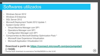 Download a partir de https://connect.microsoft.com/pocjumpstart
 (~16GB)
* Precisa fazer download via assinatura TechNet/MSDN ou site VLSC
 