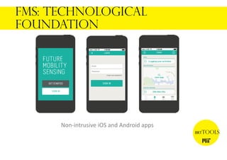 BRTTools
FMS: Technological
foundation
Non-intrusive iOS and Android apps
 