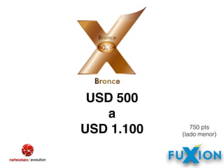 USD 500
a 
USD 1.100 750 pts
(lado menor)
 