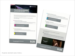 Anglický abstrakt sales folderu
 