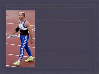 Tomáš Dvorák Tomáš Dvorák is a Czech sportsman and a former holder of the world record in decathlon. He has got brown hair. He is tall and slim. He is muscular.He is 36.He was born on 11th May in 1972.He comes from Zlín.He was born under the zodiac sign of Bull.Tomáš was a sports instructor when he did the military service.He won the award for the best Czech Athlete.Many people know him.His career started when he placed second in Junior Championship in Europe in Solun.He is very successful. 