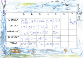 Task 3 - School subjects & timetables (Czech Republic)