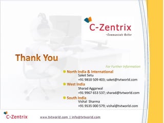 For Further Information

Saket Setu
+91 9810 509 403; saket@tvtworld.com

Sharad Aggarwal
+91 9967 653 537; sharad@tvtworld.com

Vishal Sharma
+91 9535 000 579; vishal@tvtworld.com
 