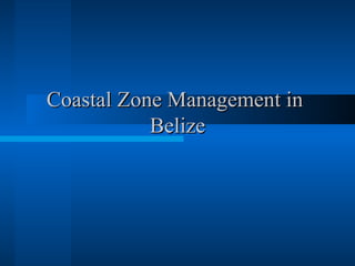 Coastal Zone Management in  Belize 