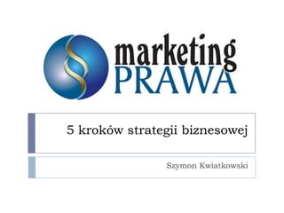 Szymon Kwiatkowski 5 kroków strategii biznesowej 