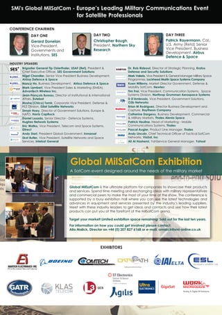 SMi's Global MilSatCom - Europe’s Leading Military Communications Event 
Brigadier General Tip Osterthaler, USAf (Ret), Pr...