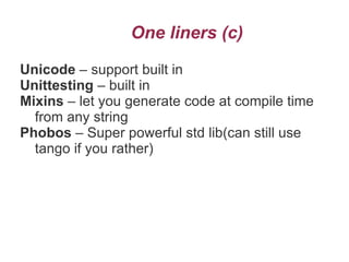 The D Programming Language - Why I love it! | ODP